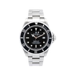 Rolex Sea-Dweller Pre-owned Rolex Sea-Dweller. Has a stainless steel 40mm case and oyster style bracelet. Features a unidirectional rotatable bezel an