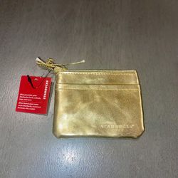 Starbucks 2012 Mini Gold Pouch Card Holder Brand New with Tag