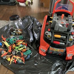 Kids Racecar repair Set and set of Dinosaurs… Read Description