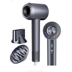 Hair Dryer with Diffuser, Blow Dryer with 160000 RPM Brushless Motor & Negative Ions for Fast Drying, Advanced Heat Control to Prevent Damage, Low-Noi