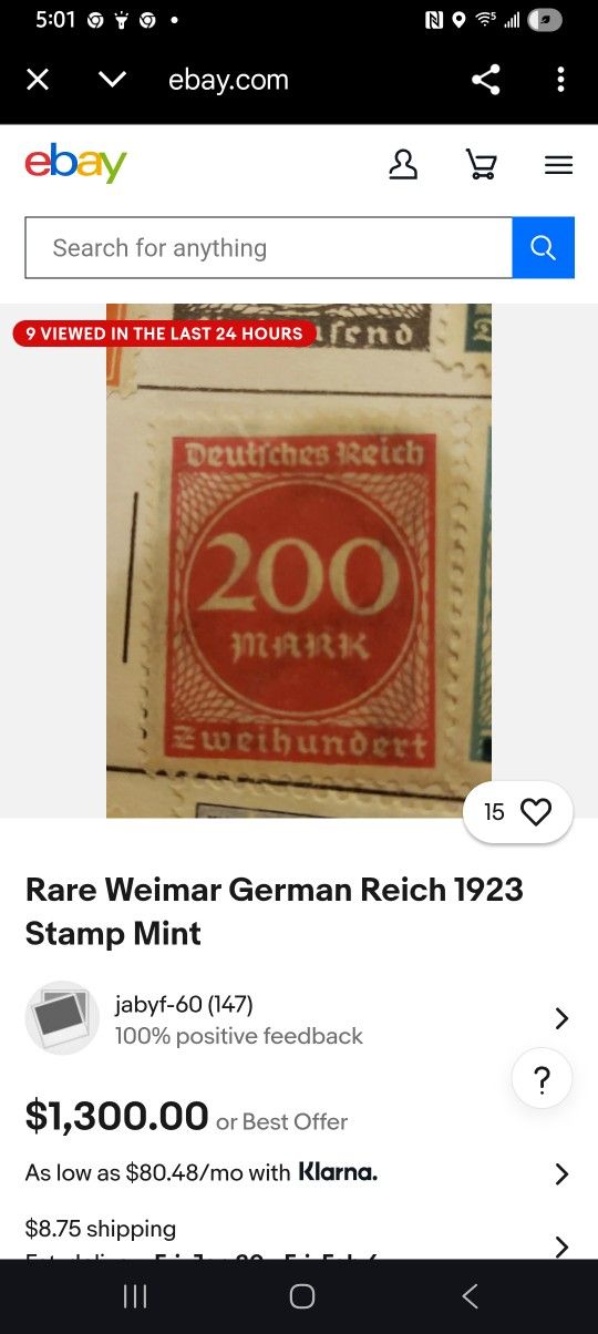 Rare German Stamp 1923 Mint Stamp