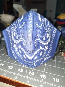 Blue Bandana Face Mask