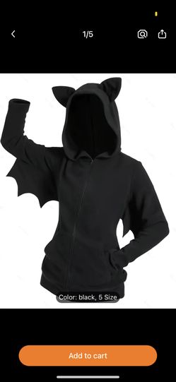 Bat Costume Jacket Adult Women’s Size 12