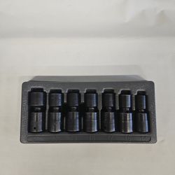 Snap On 7pc 1/2" Drive 6 Point Metric Flank Drive Shallow Impact Swivel Socket Set 14, 15, 17,18, 19, 21 & 24mm  816092-11