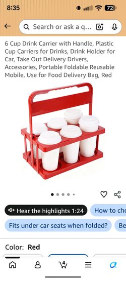 reusable 6 cup drink carrier with handle