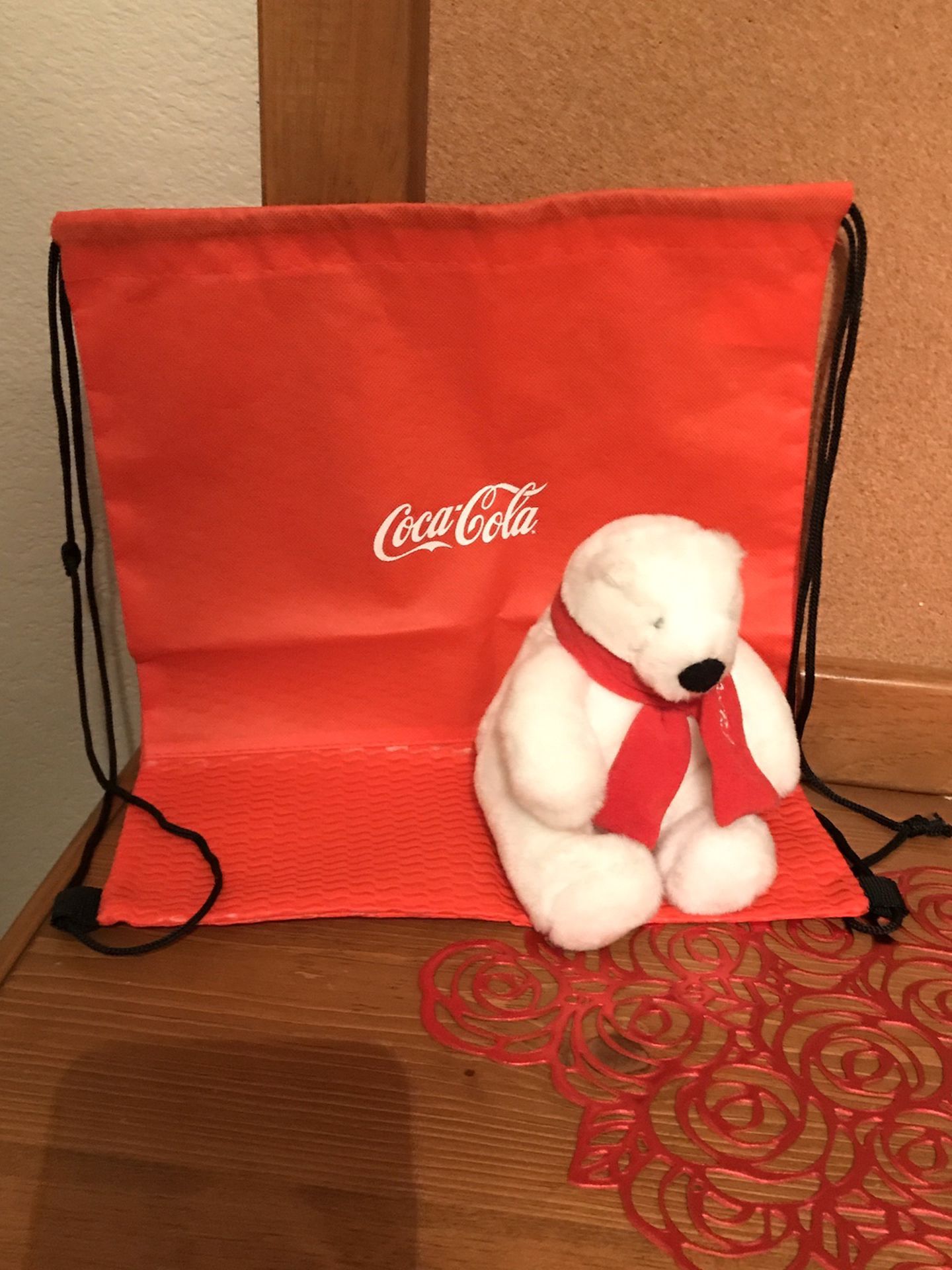 Coca-Cola Bear & Coca-Cola Drawstring Bag
