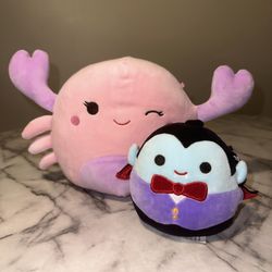 2 Squishmallow Set NWT 5" Vince the Vampire & 8" Cosmina the Crab
