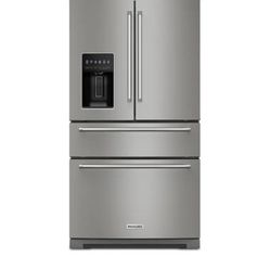 Kitchenaid Standard Deep 26.2cu ft 4-Doors 36-in Wide With I’ve Maker(PrintShield Stainless)