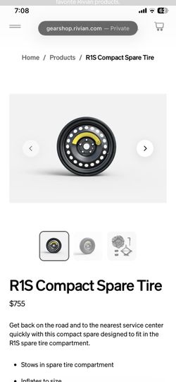 Rivian compact spare tire + tire repair kit