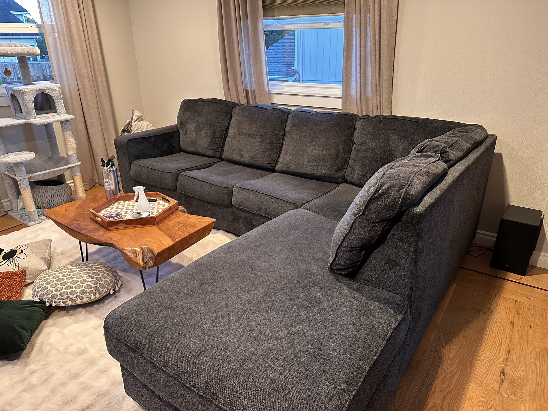 Gray Sectional With Chaise