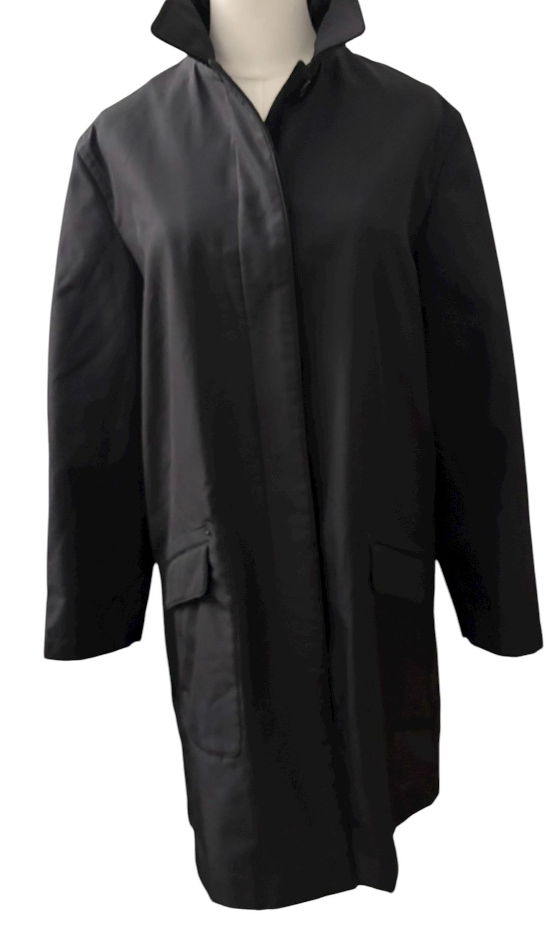 RALPH LAUREN Black Long Rain Coat Jacket Women’s Size Large