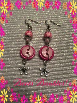 Handcrafted button earrings