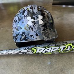 Tball And Baseball Helmet And Bat