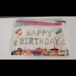 Foil Balloons Happy Birthday Sign.  13 Pieces
