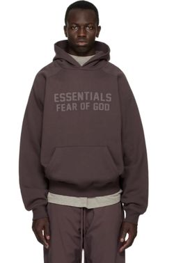 FEAR OF GOD ESSENTIALS PLUM HOODIE SIZE LARGE