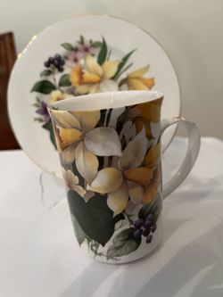 Crown Victorian Staffordshire England Cup and Saucer