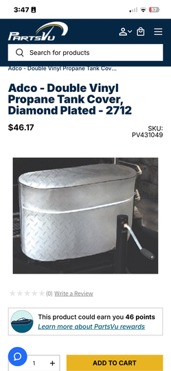 Adco - Double Vinyl Propane Tank Cover, Diamond Plated - 2712