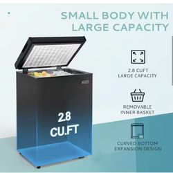 ❄️ SIMZLIFE 2.8 cu. ft. Chest Freezer – Manual Defrost, Adjustable Thermostat (Black) 🧊 🆕 Brand New in Box – Never Used!  💰 Price: $150 or best off