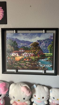 Beautiful Framed Hacienda Landscape Wall Art
