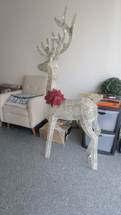 Holiday Lawn Decor Light Up Christmas Stag