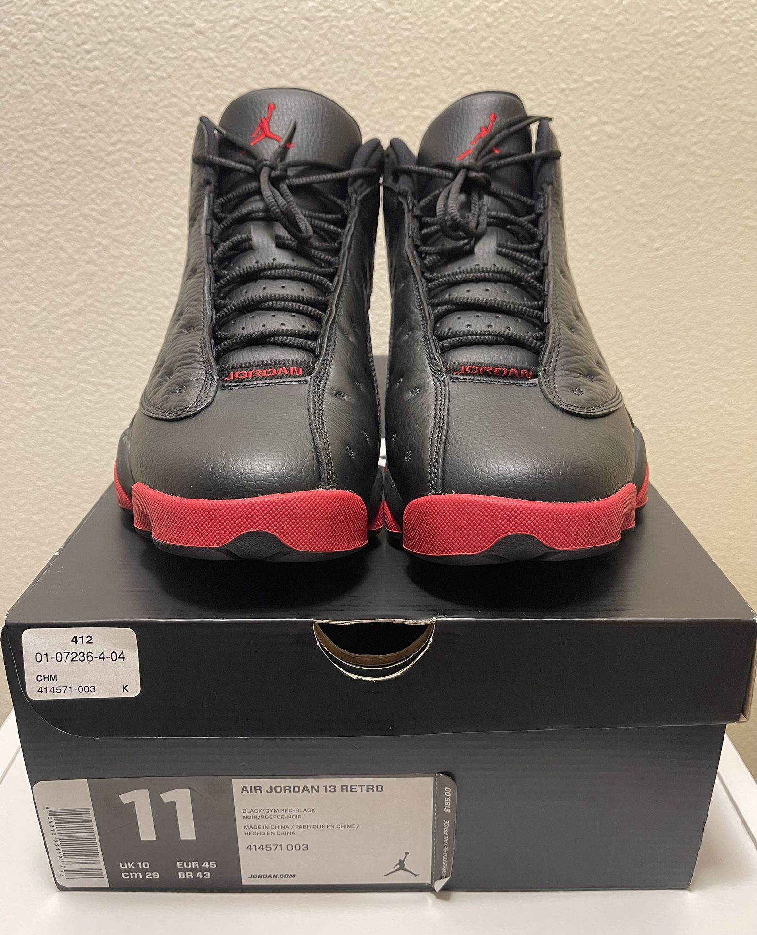JORDAN 13 SIZE 11 DIRTY BRED