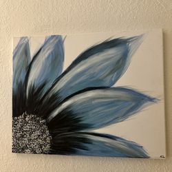 Painting - Grey Sunflower. A Quarter Of.