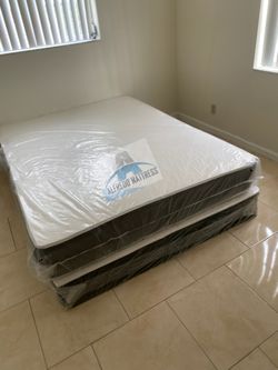 Queen mattress regular set with box spring ( 2pc brand new) NEW KING-QUEEN-FULL-TWIN SIZE SETS MATTRESS AND BOX SPRING 