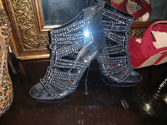 Sparkly black women's heels