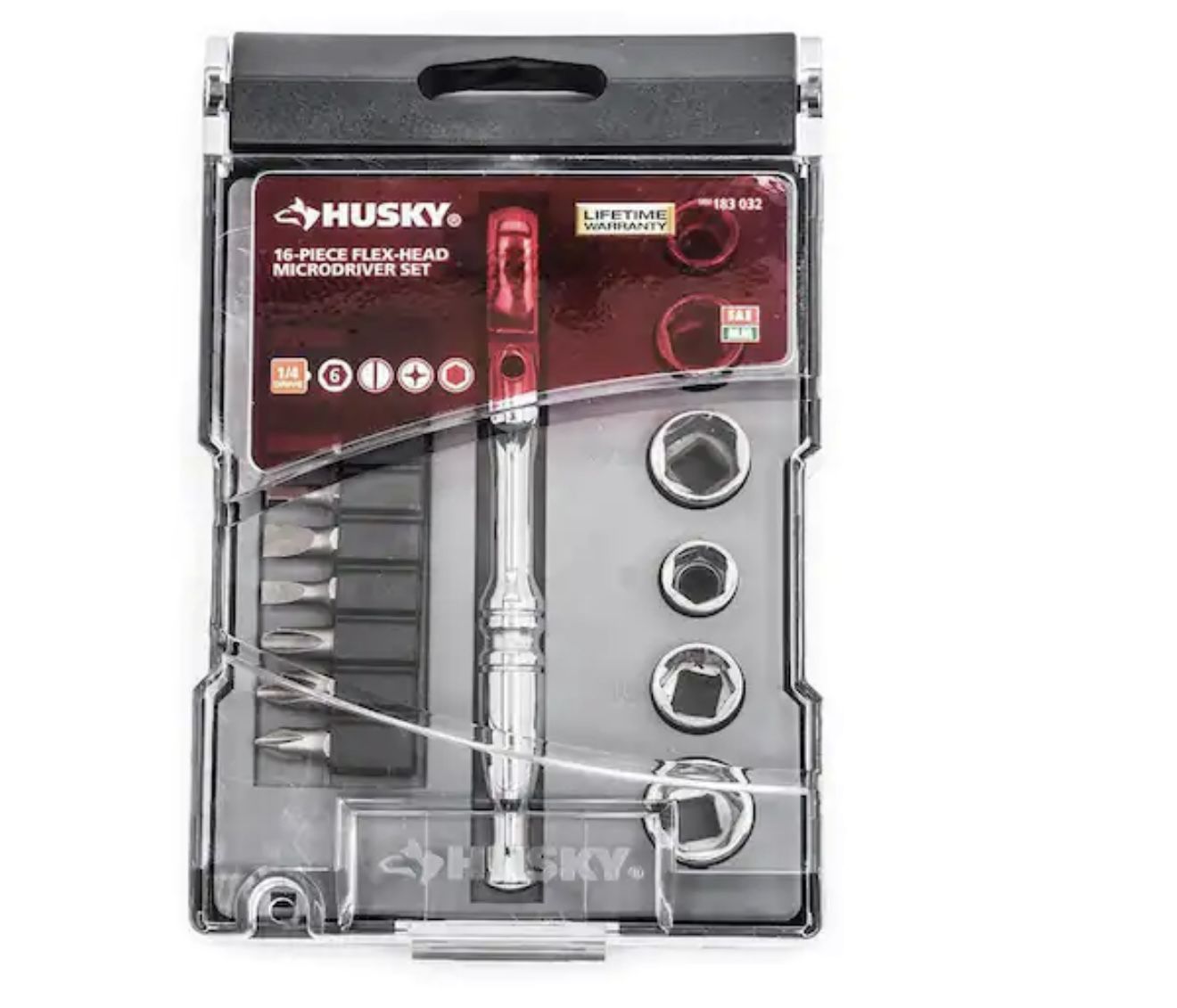 Husky 1/4 in. Drive Flex-Head Microdriver and Socket Set (16-Piece