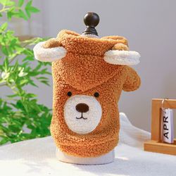 Super Cute Bear Winter Hoodie For Small Size Dogs 