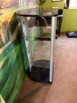 Glass Shelf AV Media Stand Tower