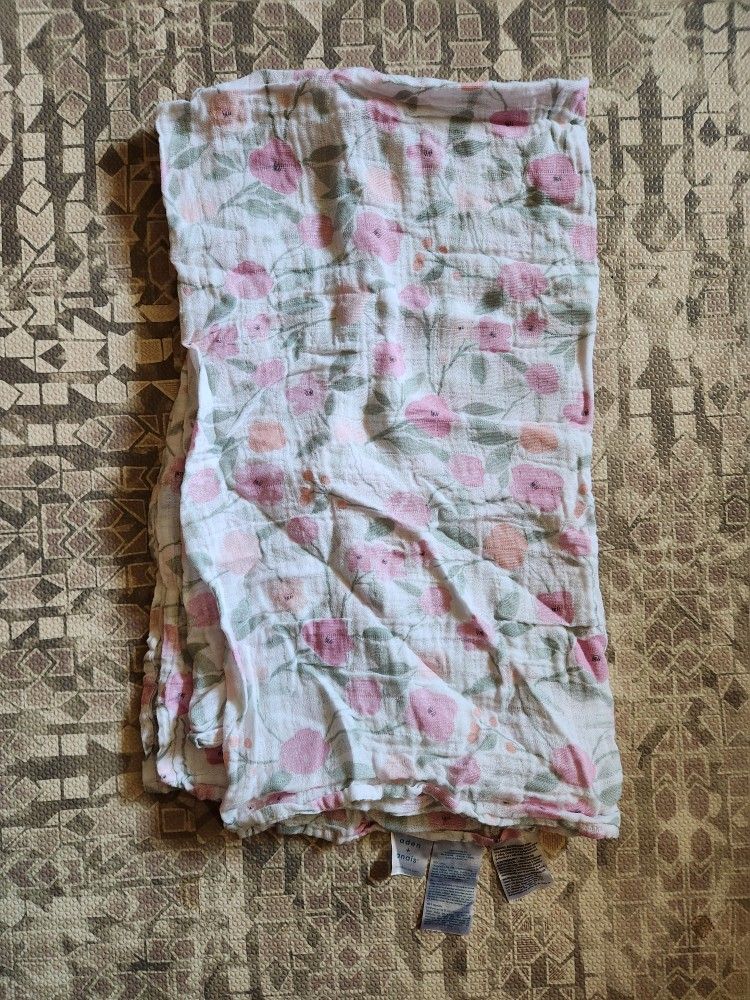 Muslin Aden+Anais Breathable Swaddle Pink Flowers 44x44