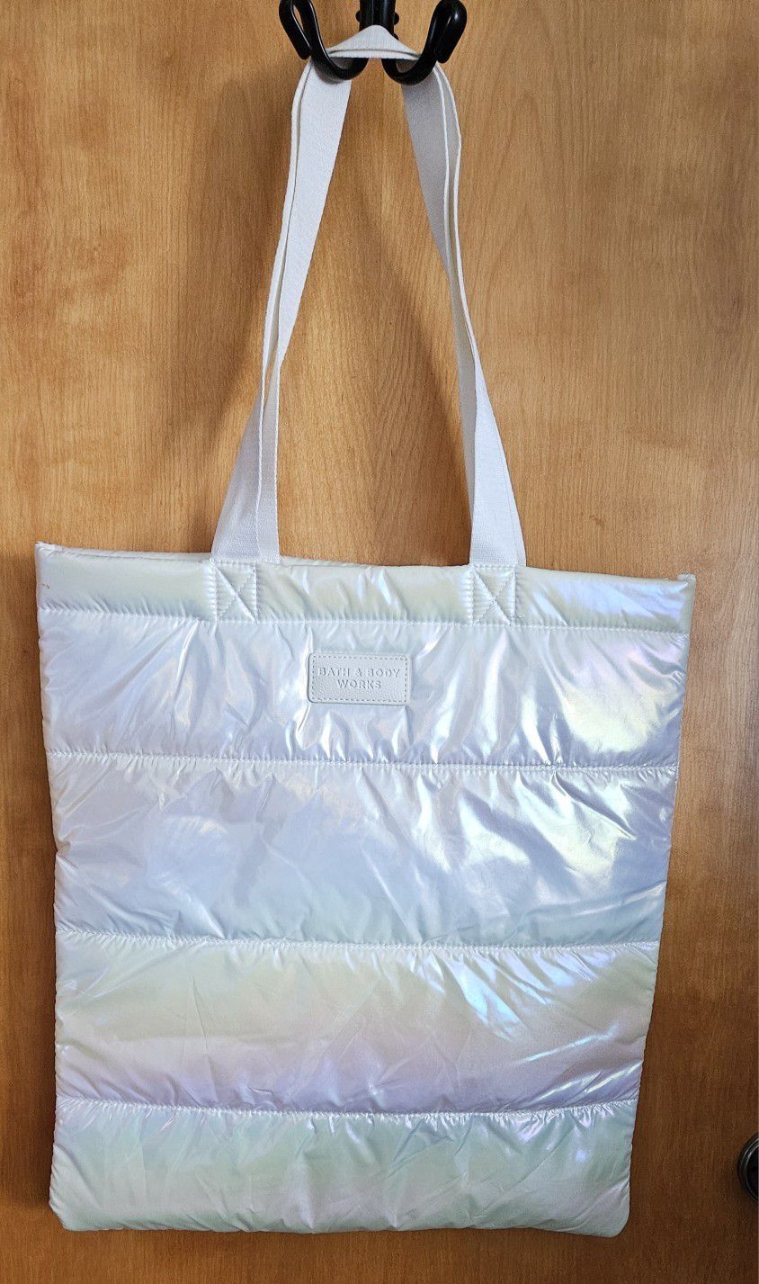 Bath and Body Works Large Iridescent Tote Bag Limited Edition Sold out in store

