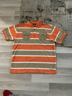 vintage red ape striped polo