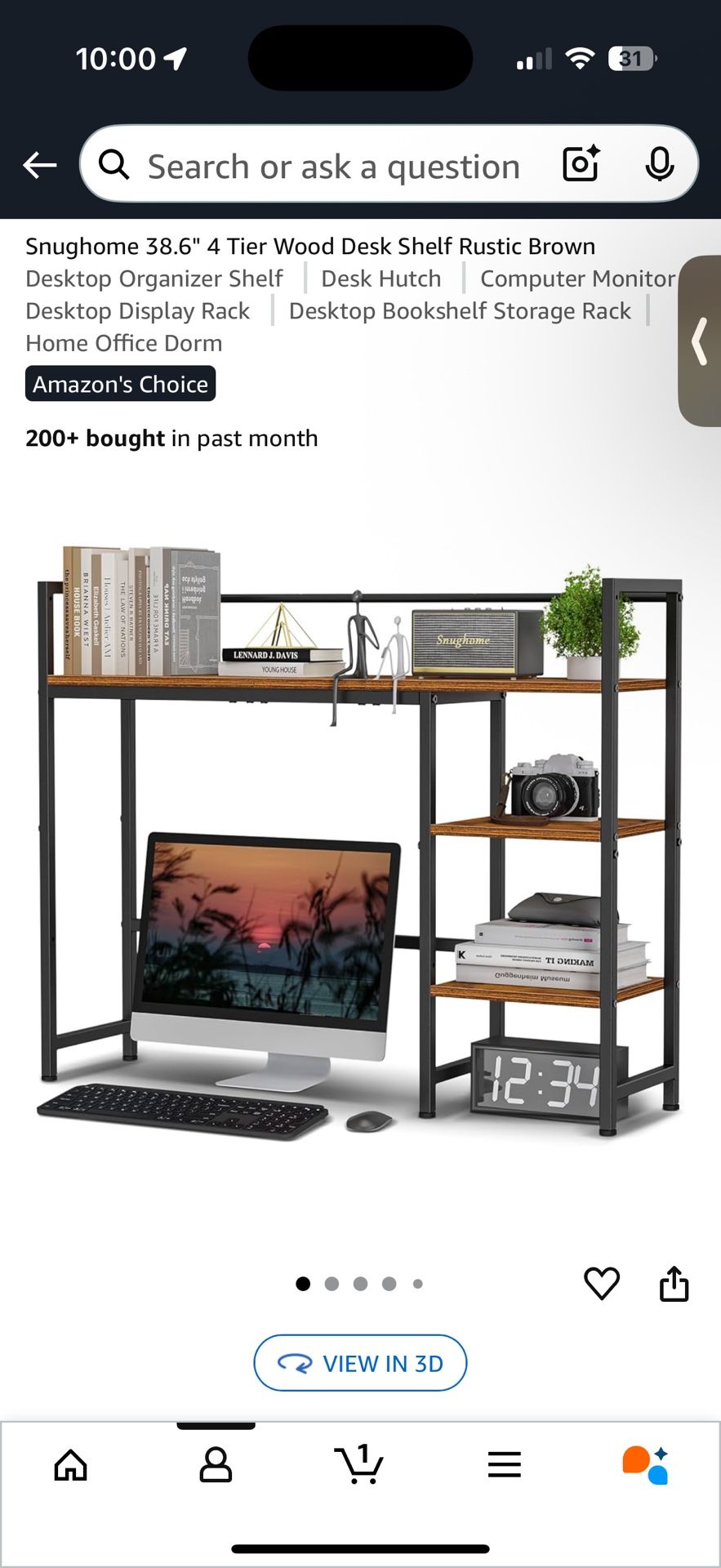 Shelf For Over Your Desk Or Table