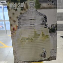 NEW , DRINK DISPENSER, GLASS