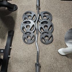 Curl Bar And Weights 