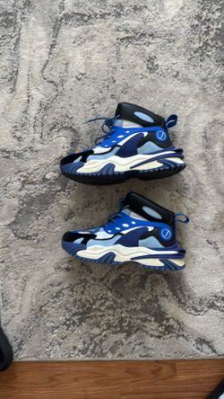 Javi Blue & White Logic High Top Sneaker Boots size 9
