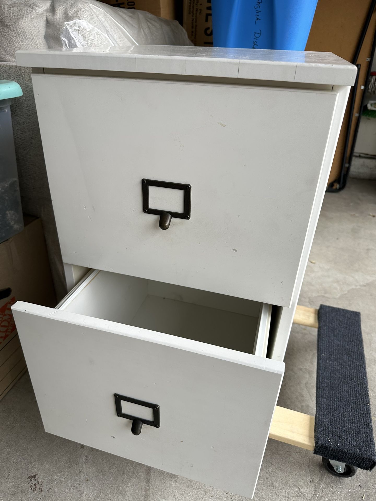 White Wood Filing Cabinet 