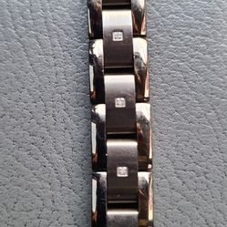 Stainless Steel And Real Diamond Bracelet 