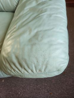 Mint Green  Genuine LeatherLoveseat