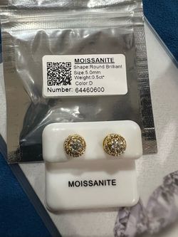 Moissanite Halo earrings