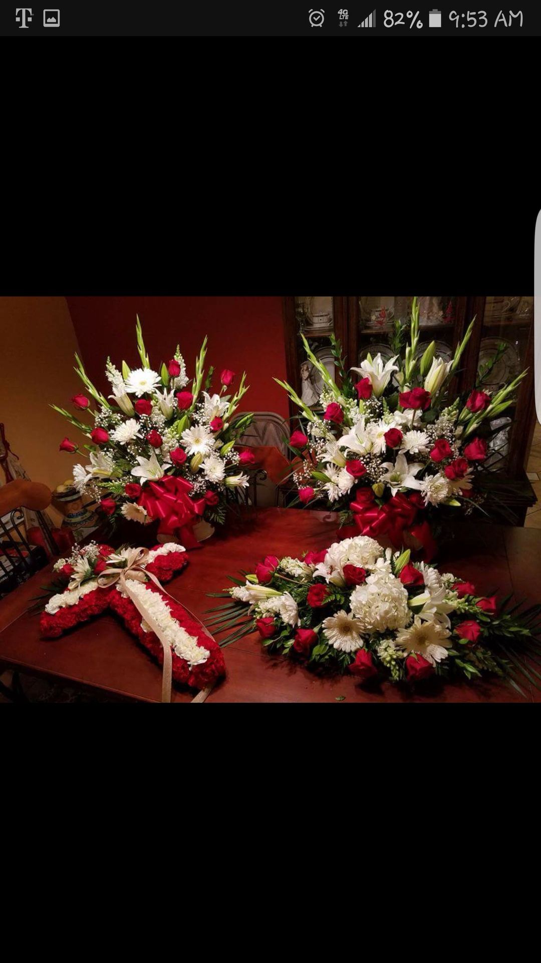 Funeral flowers arrangement set