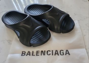 Balenciaga Designer Slides Flip Flops Black