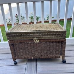 Vintage Wicker Storage Chest