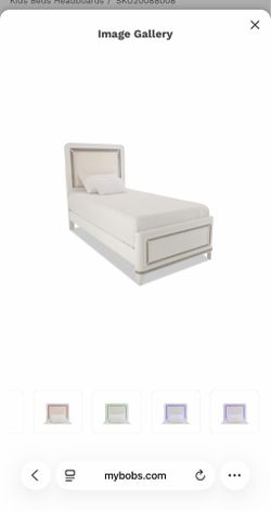Twin LED white bed frame