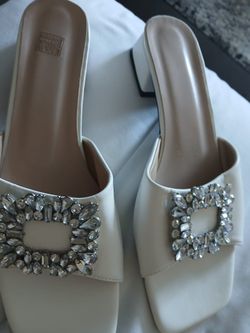 Elegant White Heel Sandals