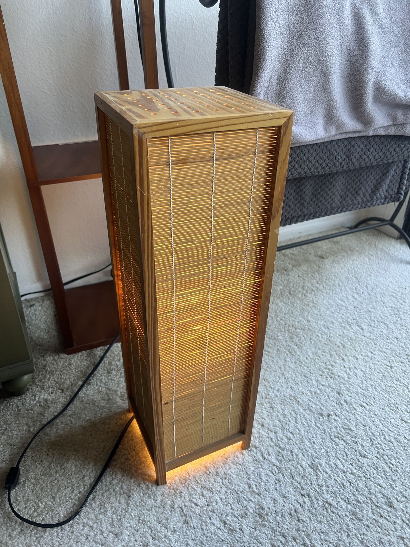 Vintage Japanese Tarogo Lamp from 1999. Bamboo and Washi Paper