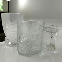 Vintage McDonald’s The Flintstones Glass Mugs 1994 – Lot of 2 -collectible