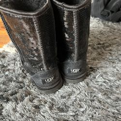Ugg Black Sequin Boots Size 8 Great Condition